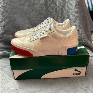 Puma White and Red Athletic Shoes